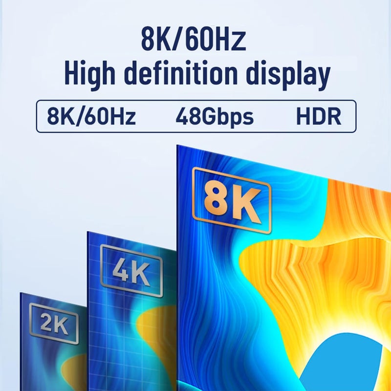 YDF 8K@60Hz HDMI Switcher 5 in 1 Out Aluminum Support 4K@120Hz HDR10+ HDCP 2.3 CEC HDMI 2.1 Switch Splitter Compatible with PS5/4 Xbox X/S Nintendo Switch/OLED Roku Apple TV Fire Stick UHD TV - Image 3